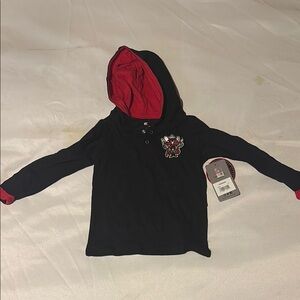 Colosseum Kids Black Hoodie with Red Accents